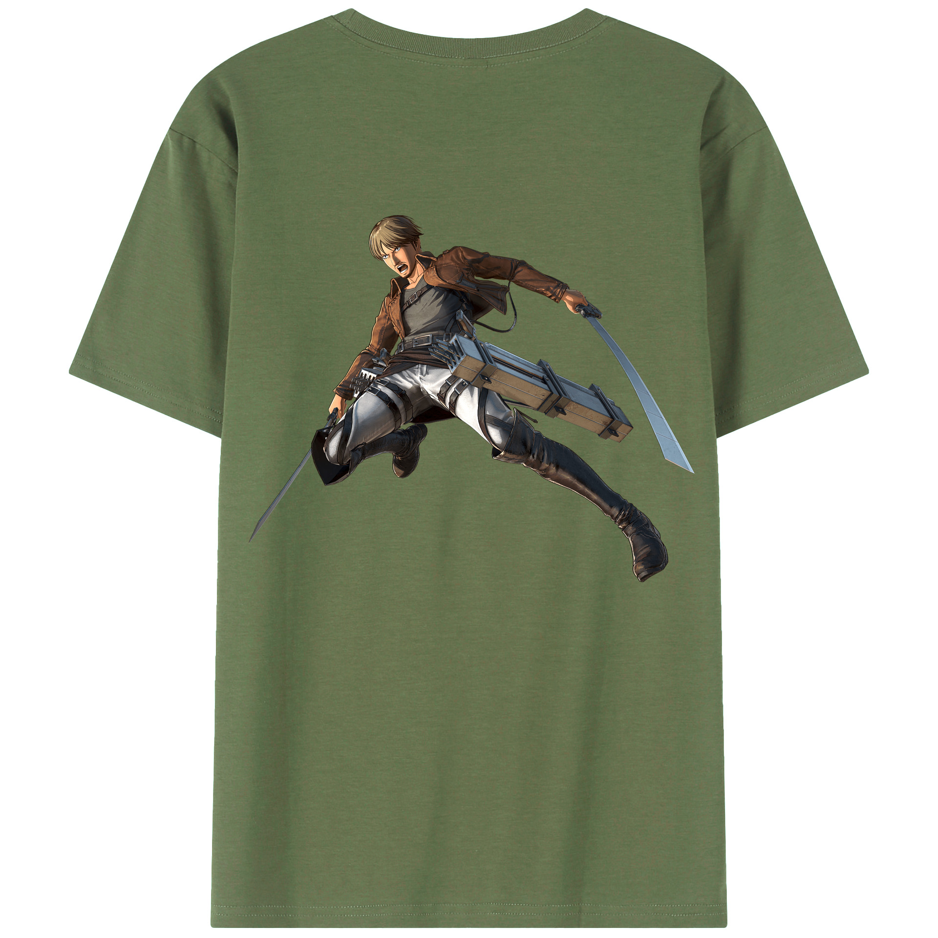 （画像用） 進撃の巨人 Attack on Titan 綿100％ メンズ半袖Tシャツ（バックプリント） 通気性